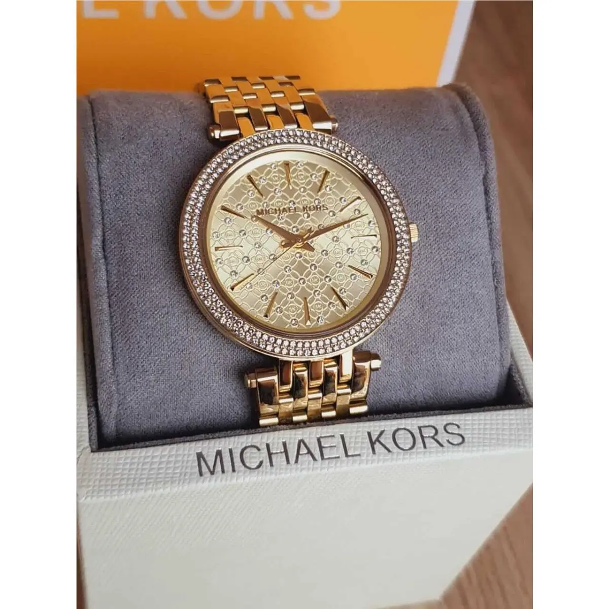 Michael Kors MK3398 Darci Gold Dial Stainless Steel Bracelet Women`s Watch