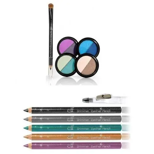 E.l.f. Duo Powder Eye Shadow Set w/ Shimmer Eyeliner Pencil Elf Free S H