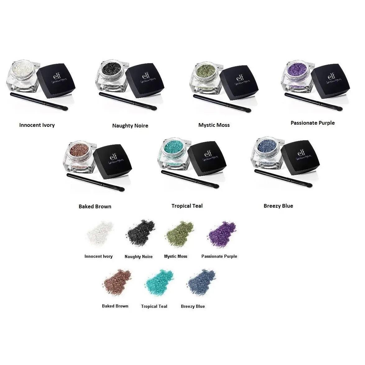 E.l.f. Studio Pigment Eye Shadow Set of 7 Colors Free S H