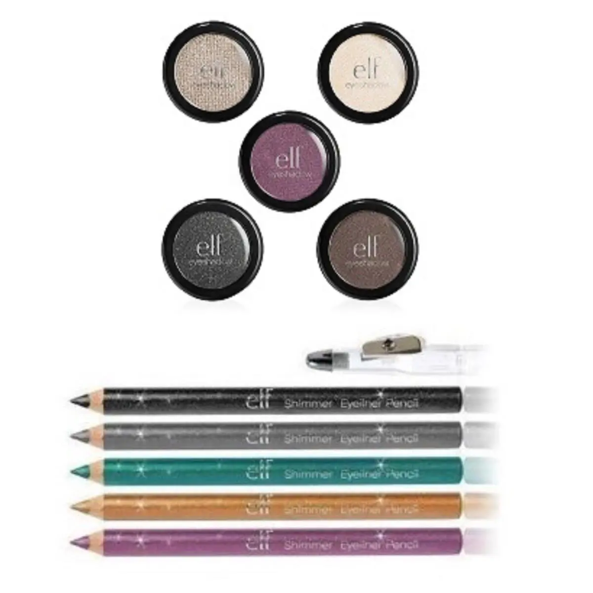 E.l.f. Essential 5 Piece Single Eye Shadow W/shimmer Eyeliner Pencil Set