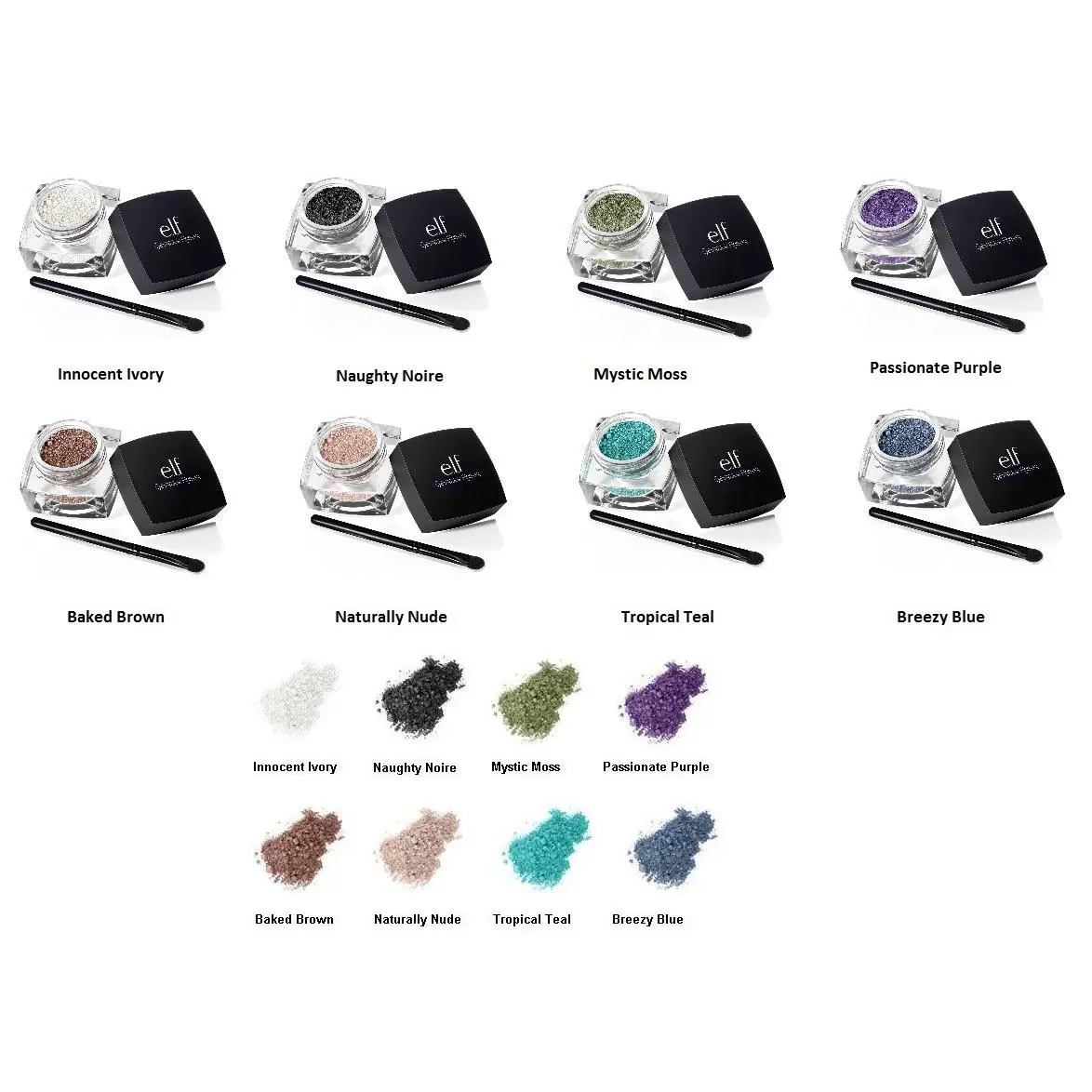 E.l.f. Studio Pigment Eye Shadow Set of 8 Colors Free S H by e.l.f. Cosmetics