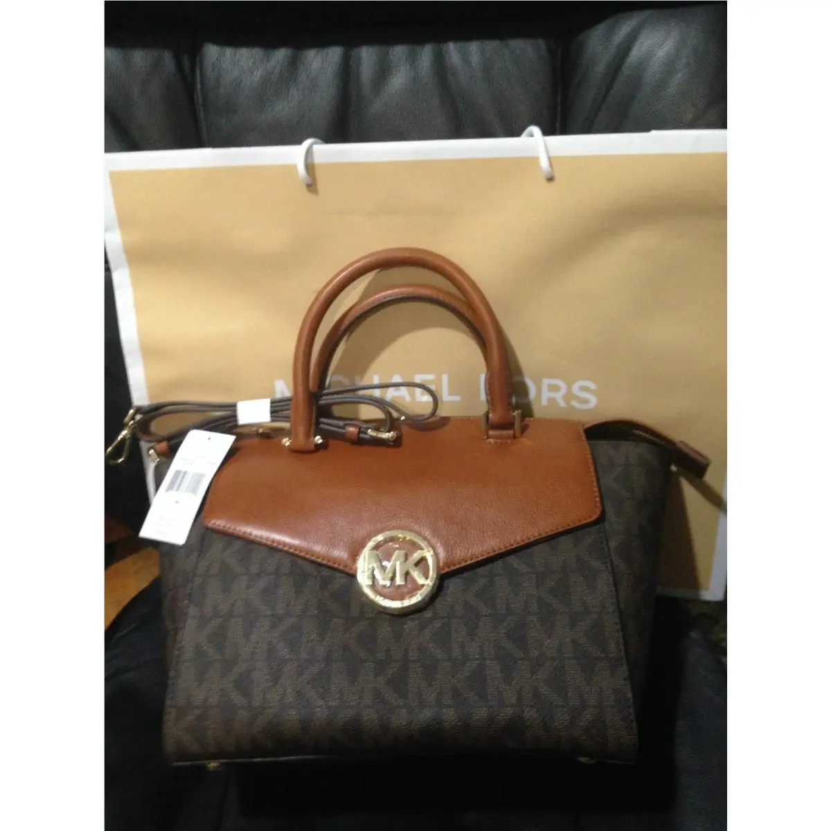 Michael Kors MK Signature 100%Authentic Women`s Large Satchel Handbag purse$398