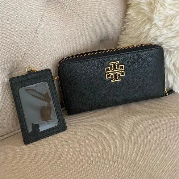 Tory Burch Britten Zip Continental Leather Wallet