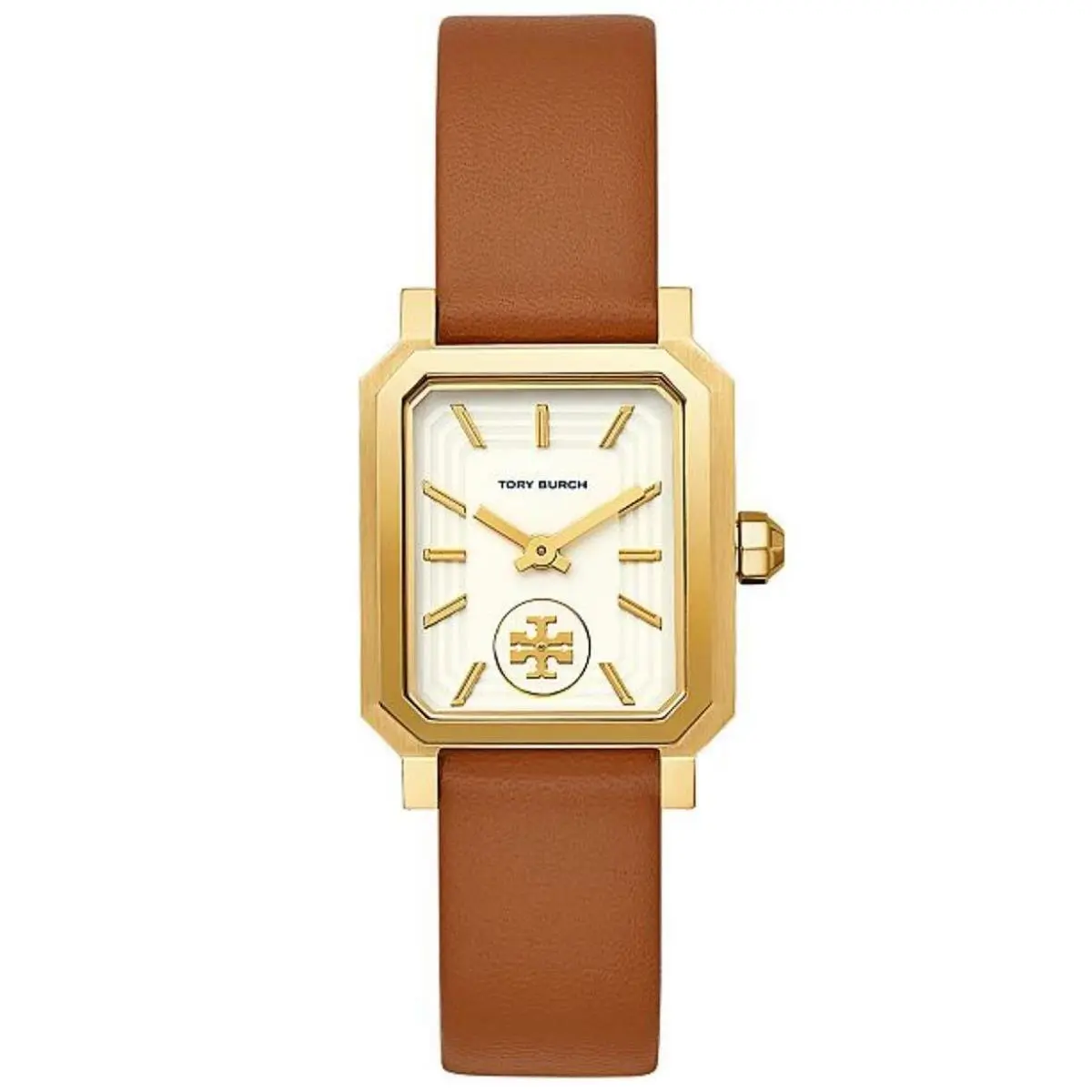 Tory Burch Robinson Quartz Cream Dial Brown Leather Strap Ladies Watch TBW1503