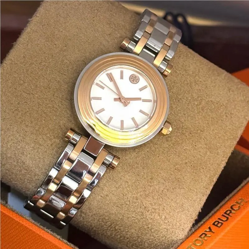 Tory Burch Classic T Silver/rose Gold Stainless Steel TBW9011