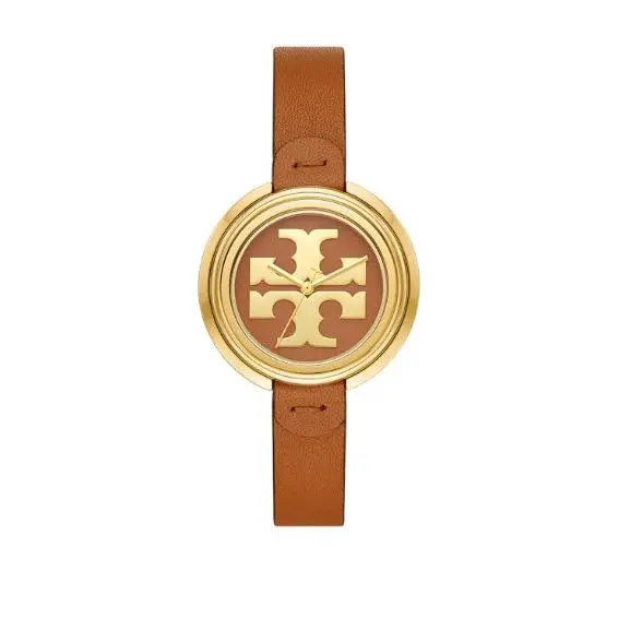 Gold Brown Luggage Leather Miller Ladies Watch Logo Dial TBW6201 by Tory Burch