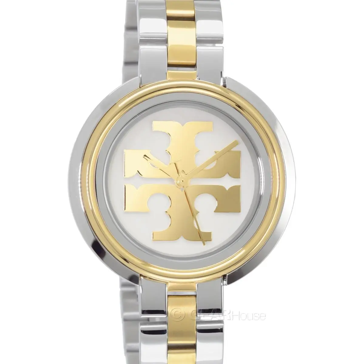 Miller Womens Two-tone Dress Watch White Gold Dial Stainless Steel by Tory Burch