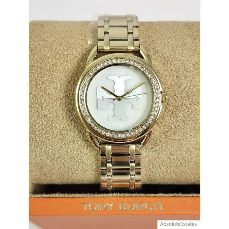 Tory Burch Gold Tone Crystal Miller Ladies Watch TBW7230