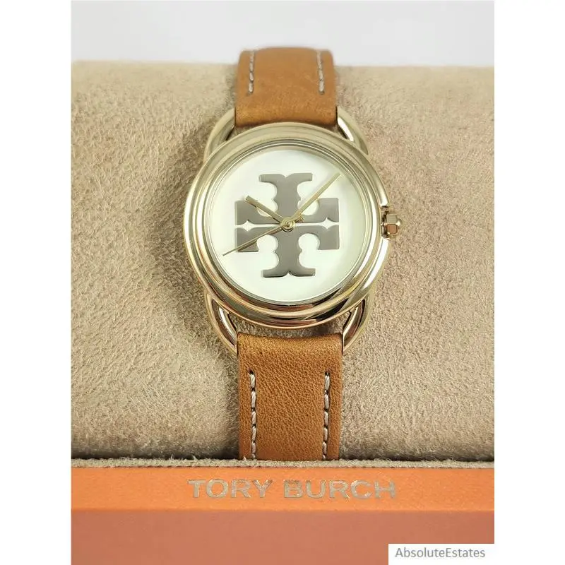 Gold Brown Leather Miller Ladies Watch TBW7226 Logo +box by Tory Burch