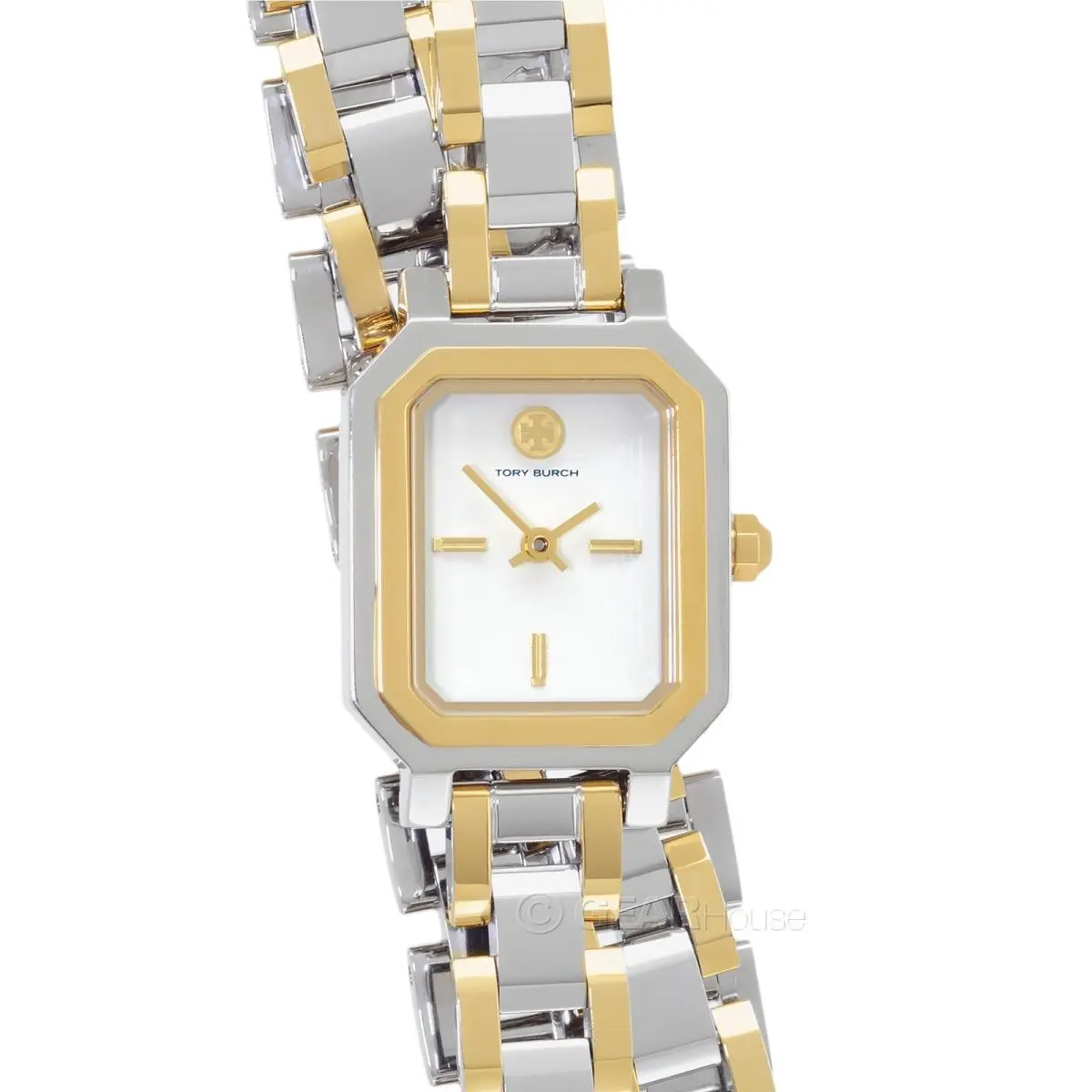 Robinson Womens Double Wrap Watch White Dial Two Tone Gold Silver by Tory Burch