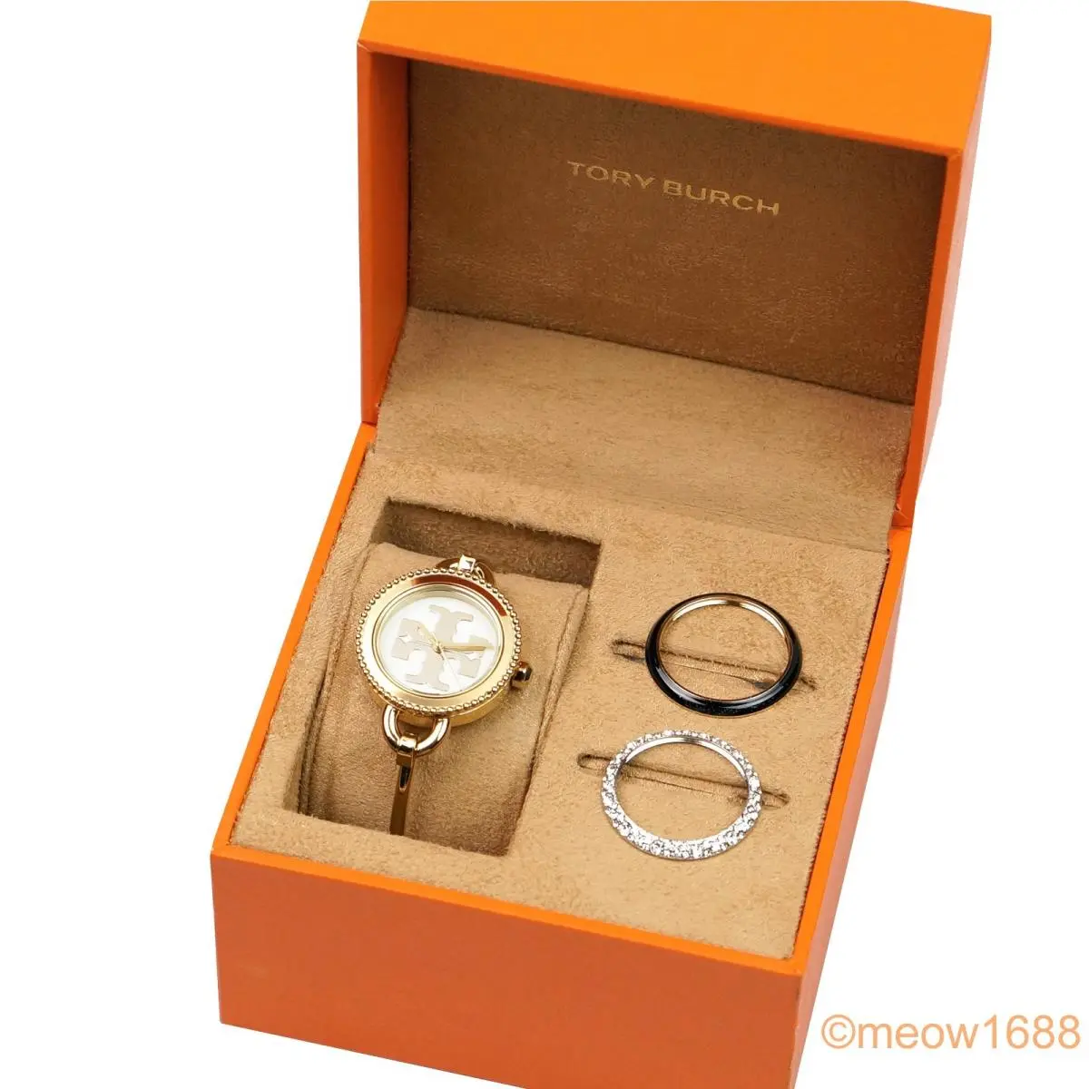 Miller Small Gold Bangle Watch Set Interchangeable Bezels TBW6015 by Tory Burch