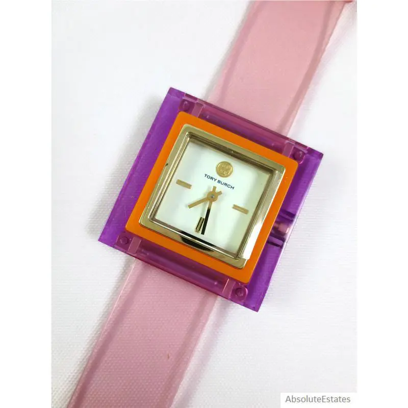 Tory Burch Sedgwick TBW3102 Pink Purple Orange Acetate Polyurethane Watch