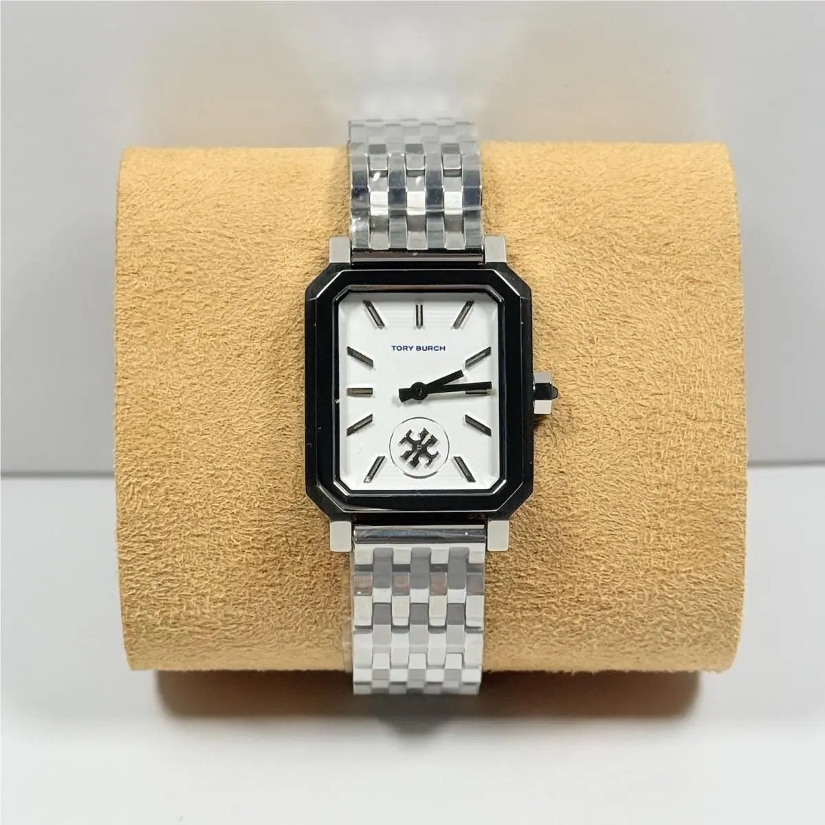 Tory Burch TBW1510 White Rectangular Dial Silver Bracelet Women’s Watch