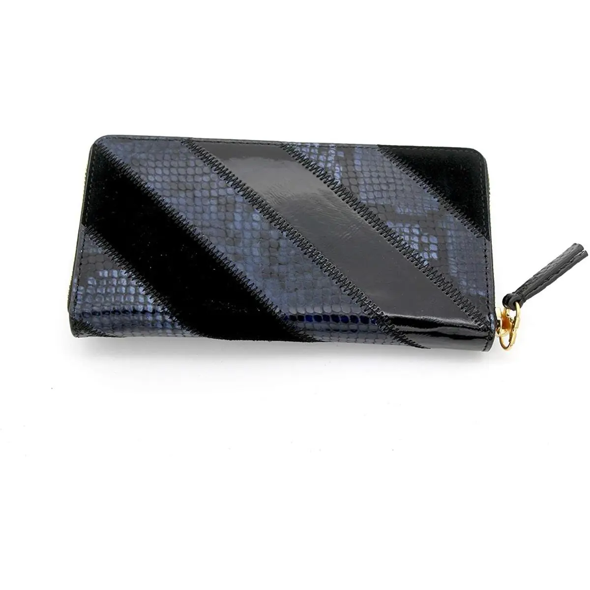 Tory Burch Gemini Link Mix Snakeskin Embossed Zip Continental Leather Wallet