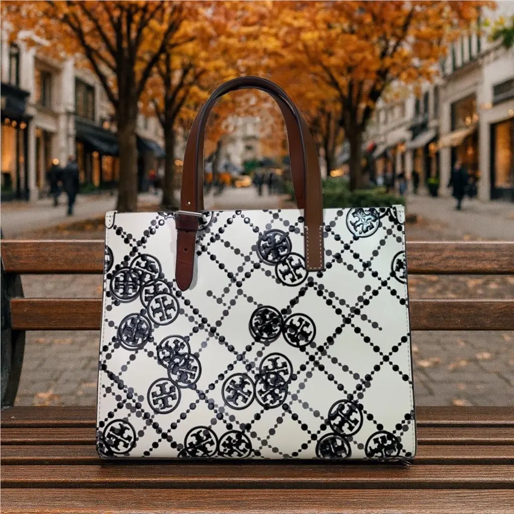 Tory Burch T Monogram Coated Leather High Frequency Small Tote