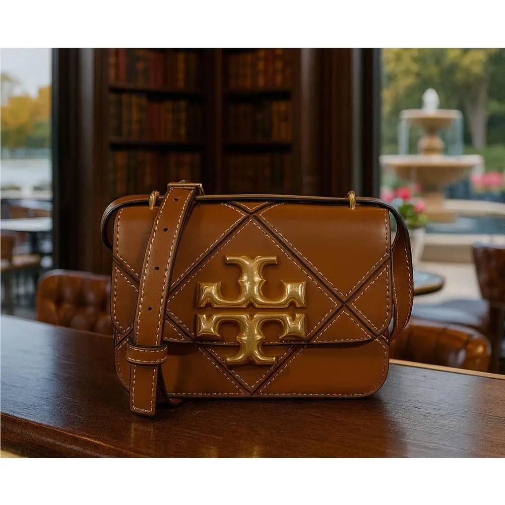 Tory Burch Eleanor Cuoio Tan Quilted Leather Small Shoulder Bag/crossbody Bag