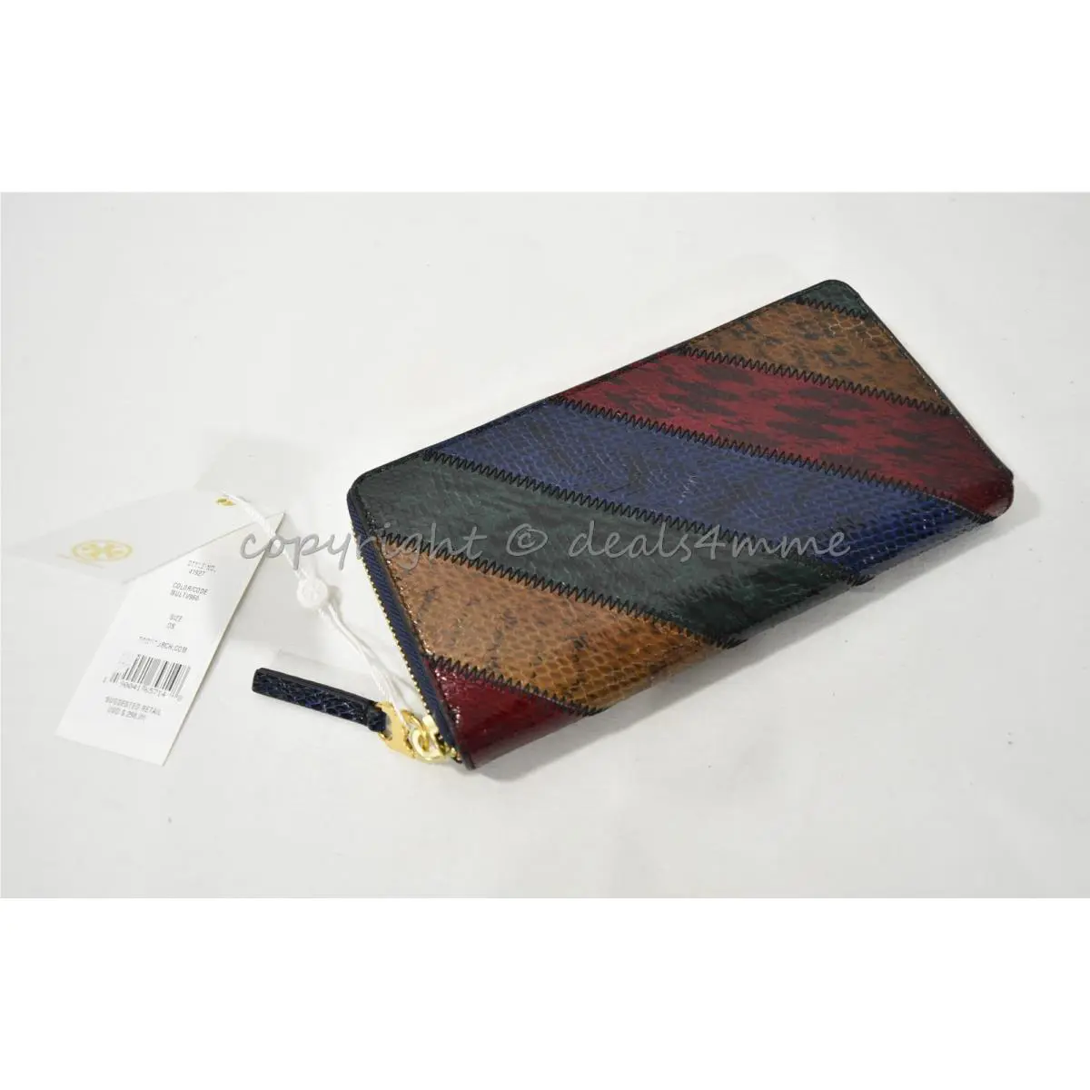 Tory Burch Gemini Link Snake Zip Continental Wallet in Multi-color
