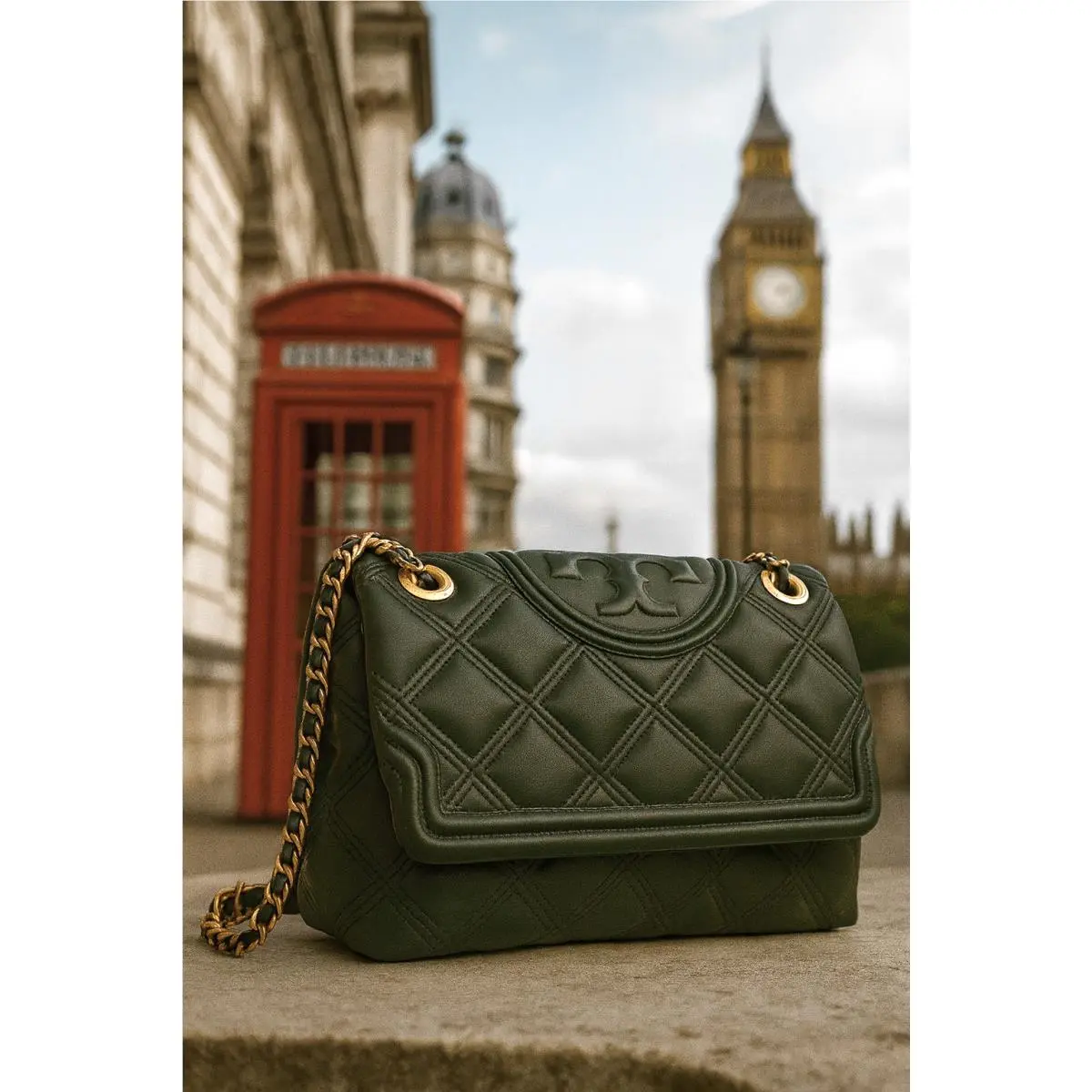 Tory Burch Soft Fleming Sycamore Green Convertible Shoulder Bag/crossbody