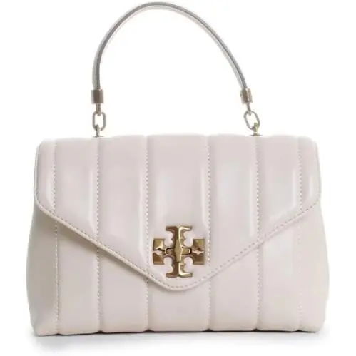 Tory Burch Kira Small Leather Quilted Handbag Satchel Bag Ivory White Purse
