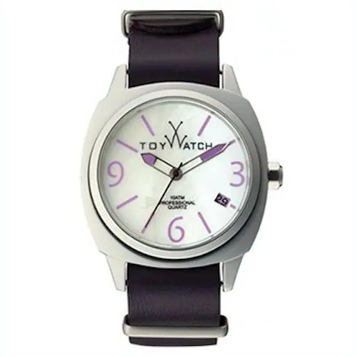Toy Watch Icon Mother Of Pearl Purple Leather Stap Band Unisex Ico1pr F1001 by ToyWatch