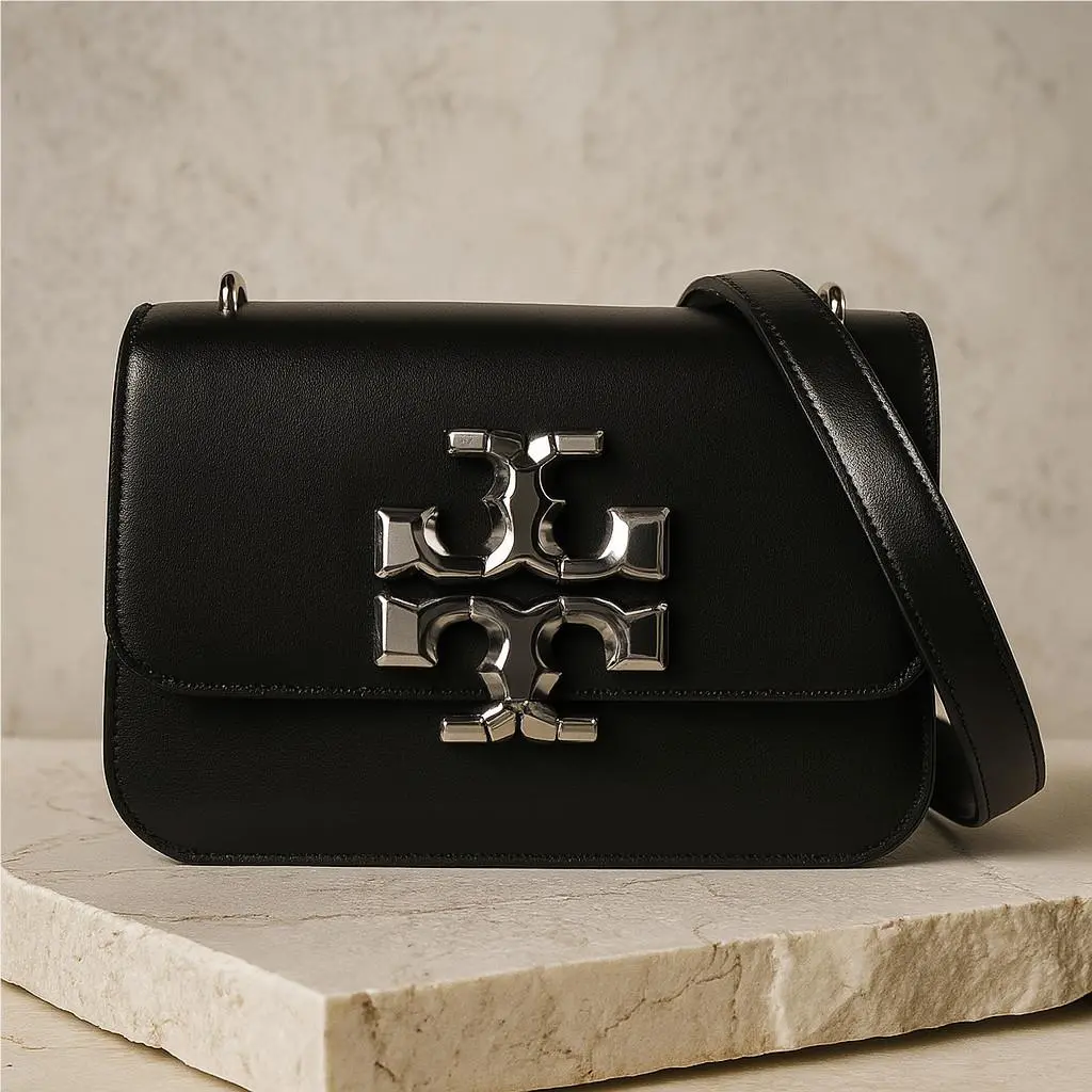 Tory Burch Eleanor Black Leather Shoulder/crossbody/convertible Bag