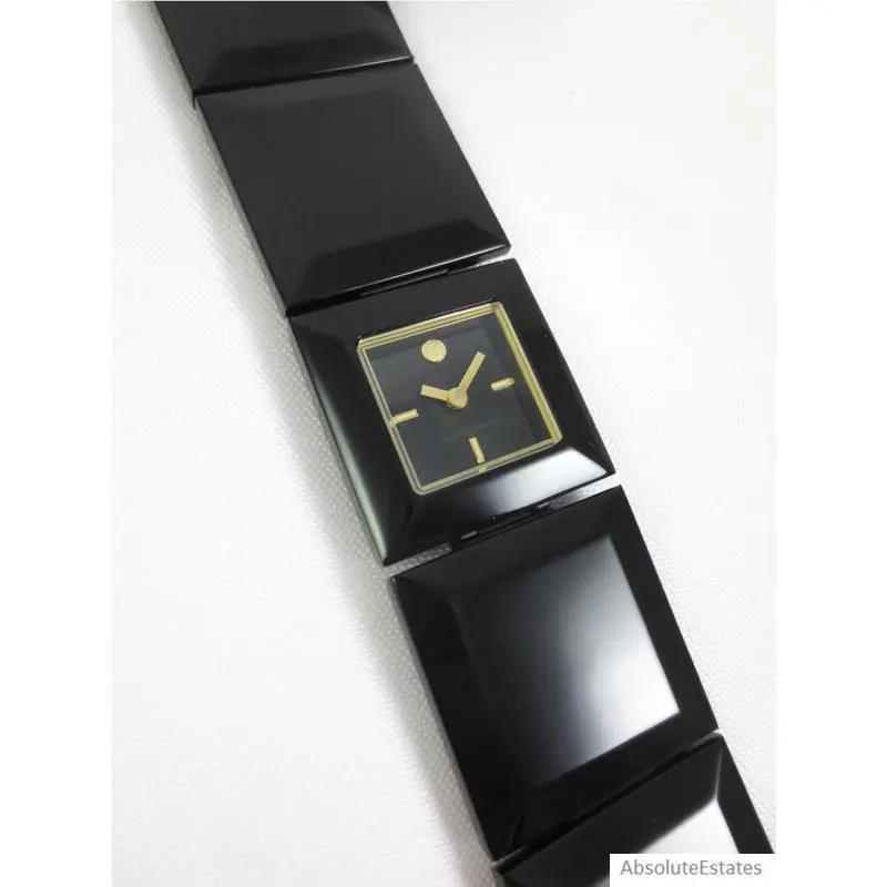 Tory Burch Robertson Gold Black Square Bracelet Watch TBW3021