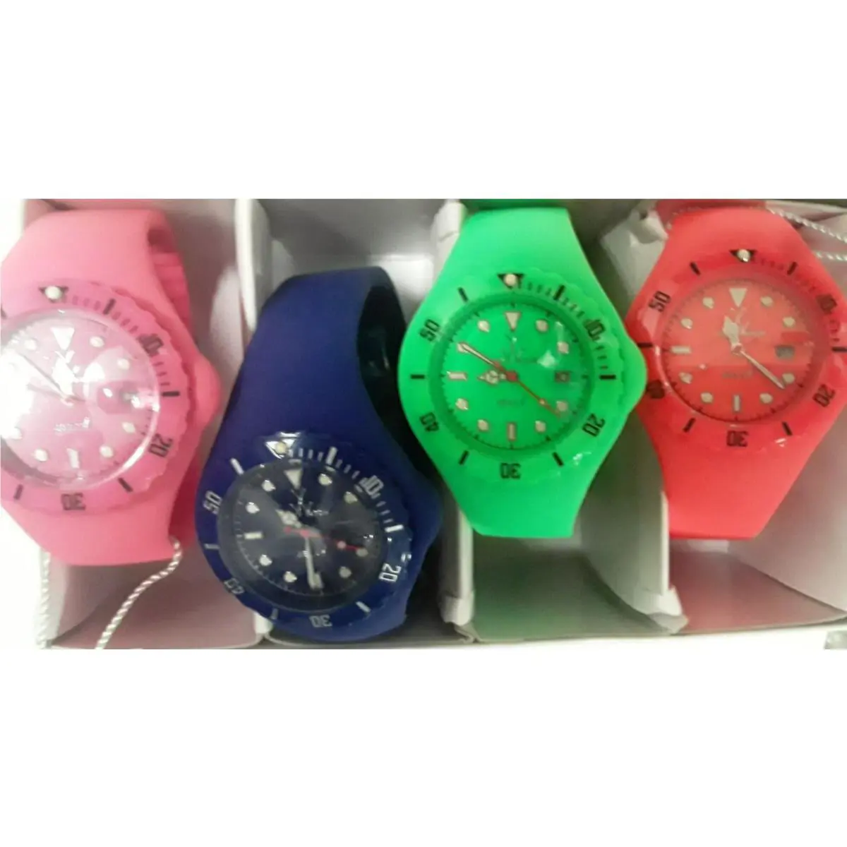 Lot of 4 Color Jelly Toywatch with Interchangeable Dials