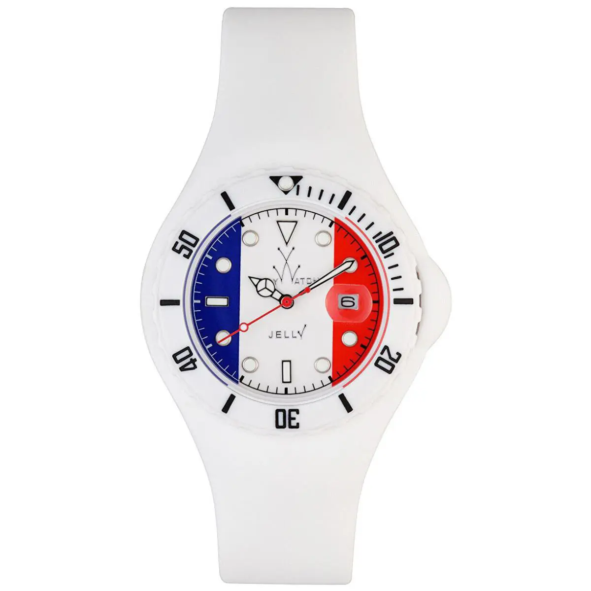 Toywatch Jelly Flag France Unisex Plasteramic White Rubber Watch JYF02FR by ToyWatch