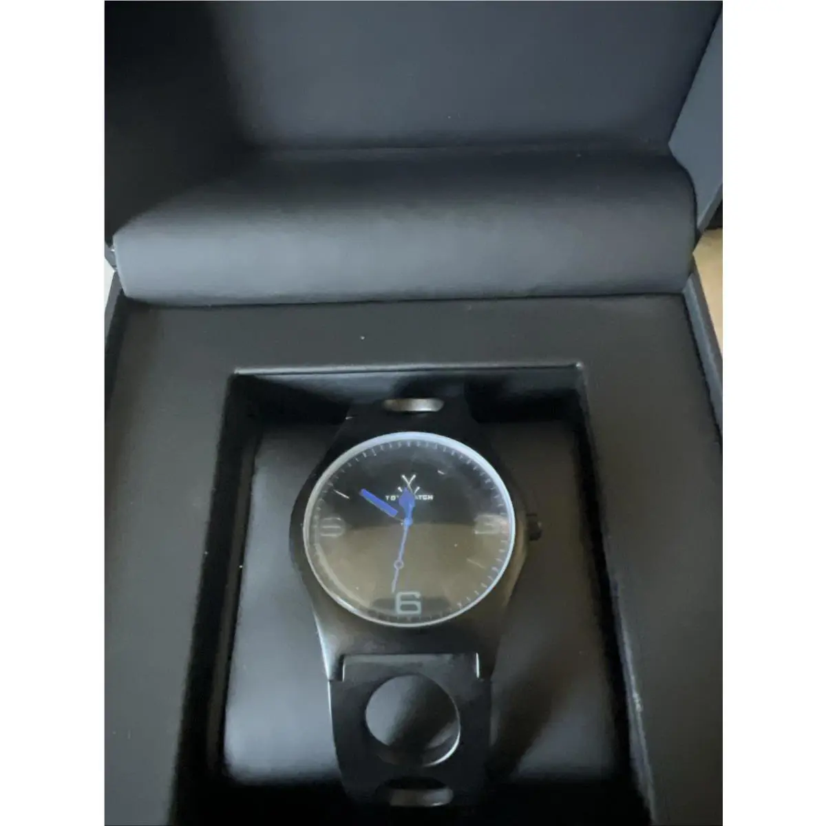 Toywatch Cuff Only Time Black Stainless Steel Mens Bangle Watch CU10BK