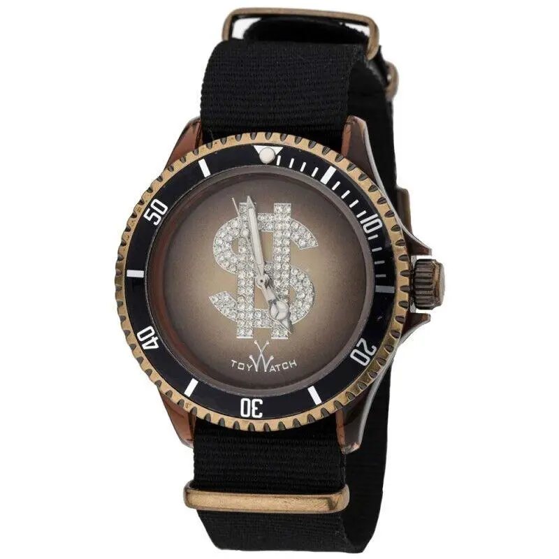 Toywatch Toy Watch Brown Dial Black Canvas Strap Watch Men`s Watch D02PG by ToyWatch