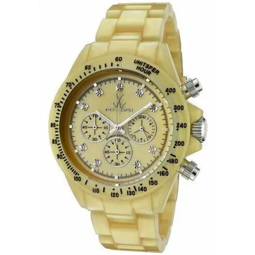 Toywatch FLP07GD Chronograph Beige Yellow Dial Plasteramic Quartz Ladies Watch by ToyWatch