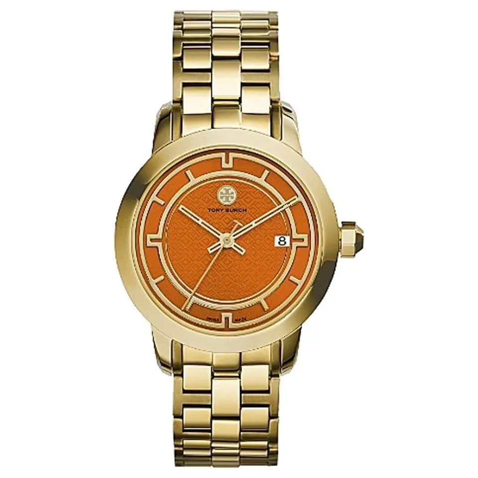 Tory Burch TRB1006 Gold Tone Orange 37mm Watch