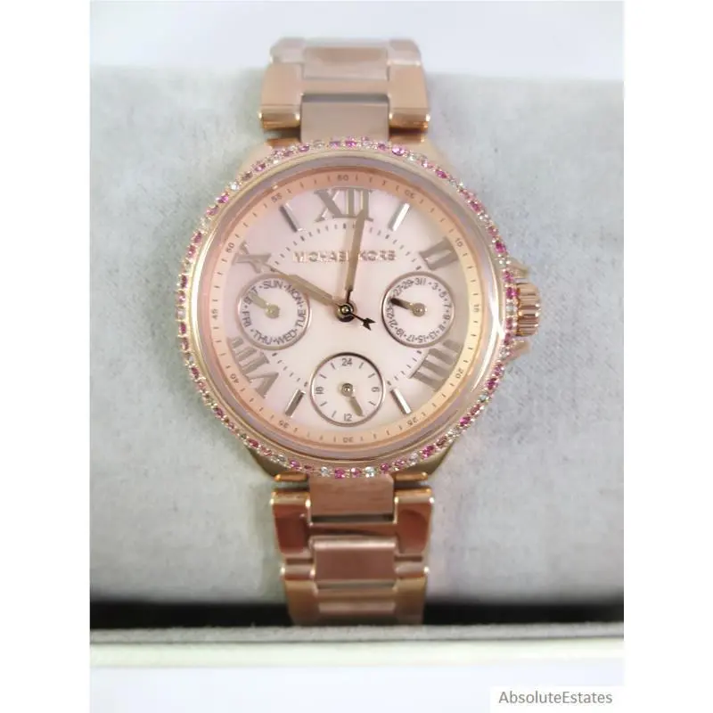 Camille Pink Pave Glitz Rose Gold Watch MK7273 by Michael Kors