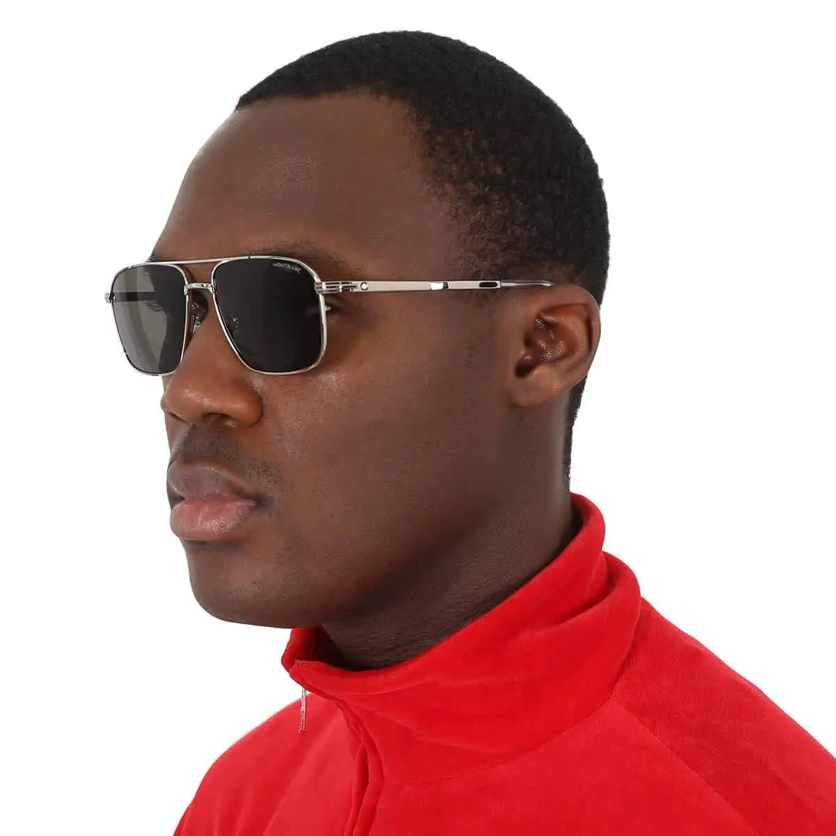 Gray Rectangular Men`s Sunglasses MB0278S 001 56 MB0278S 001 56 by Montblanc