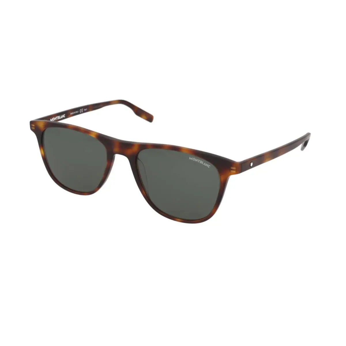 Montblanc R2149 Mens Green Havana Square Sunglasses 54mm