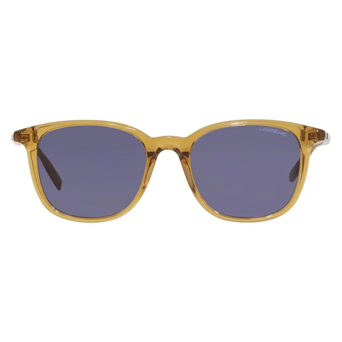 Montblanc MB0006S Sunglasses Men Yellow Blue Rectangle 52mm
