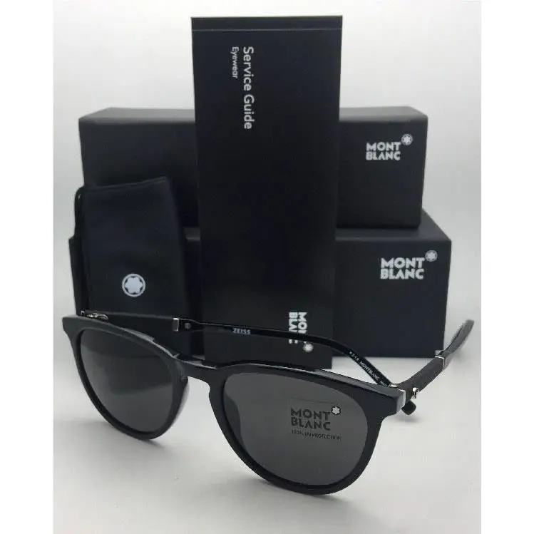 Montblanc Sunglasses MB 588S 01A 52-19 145 Black Frame w/ Smoke Grey Lenses