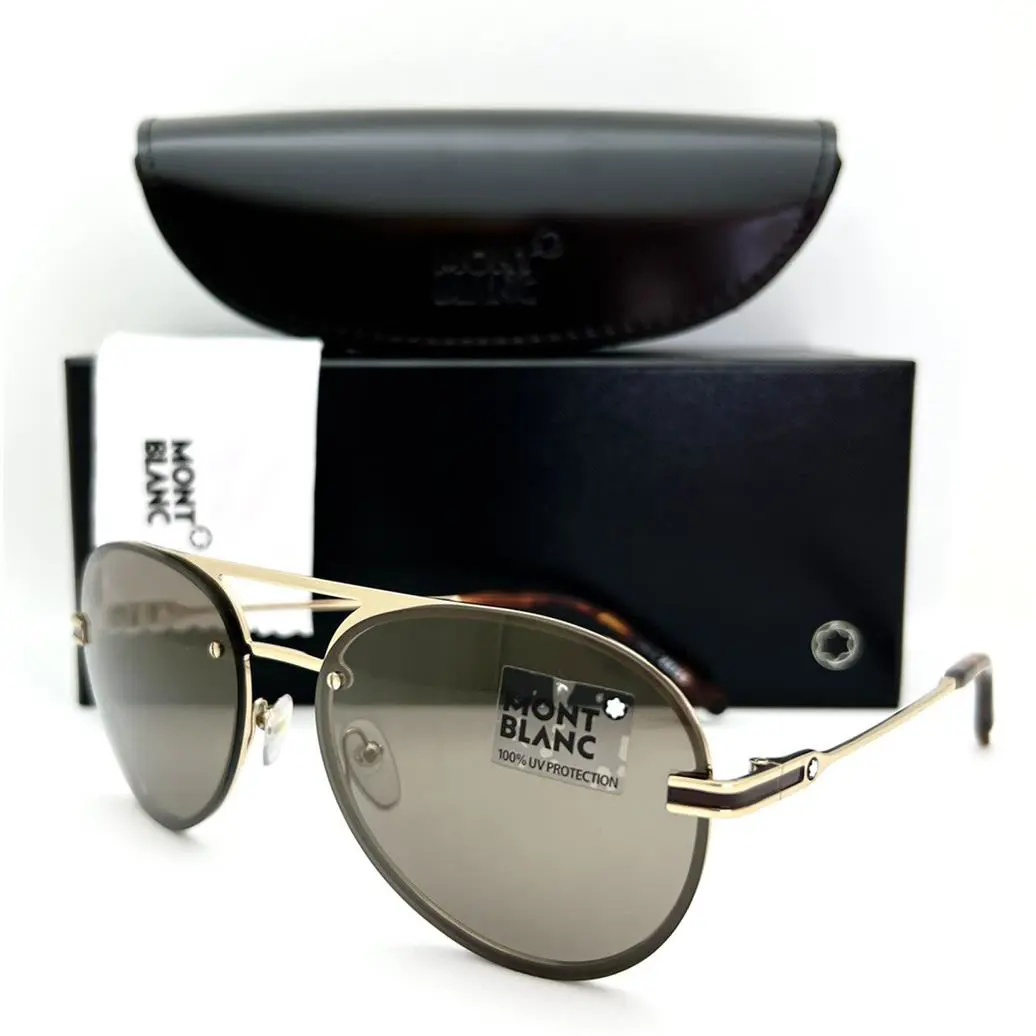 Montblanc Mont Blanc Sunglasses 717 S 32G Gold Zeiss Lens 59•17•140 with Case