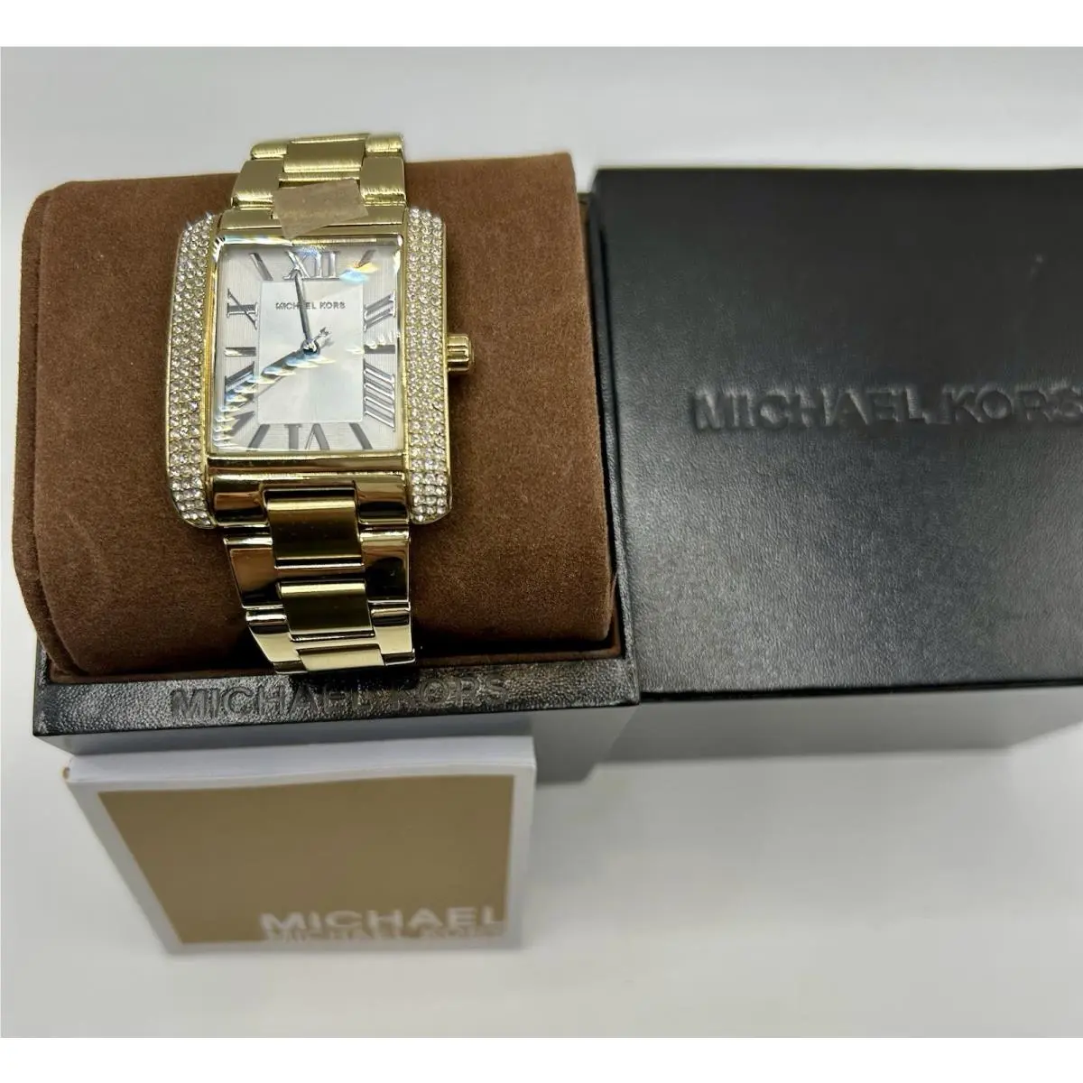 Michael Kors MK3254 Gold Tone Crystal Pave Watch w/ Tags Box