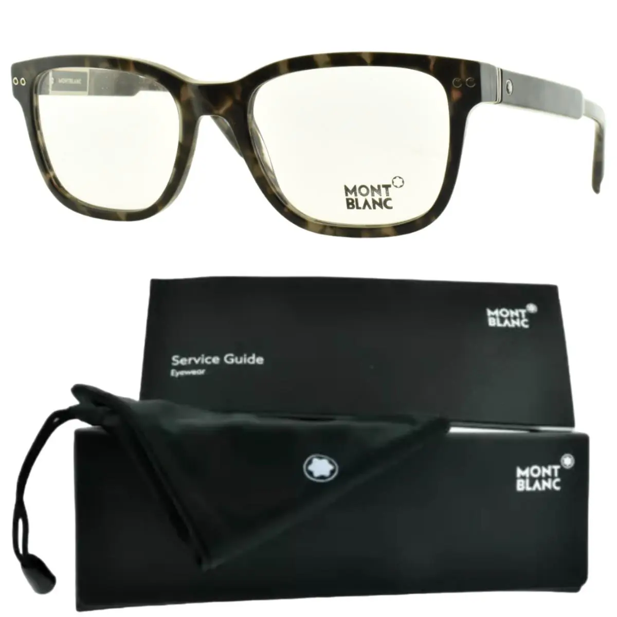 Montblanc MB0705 005 Black Horn Full Rim Mens Optical Frame