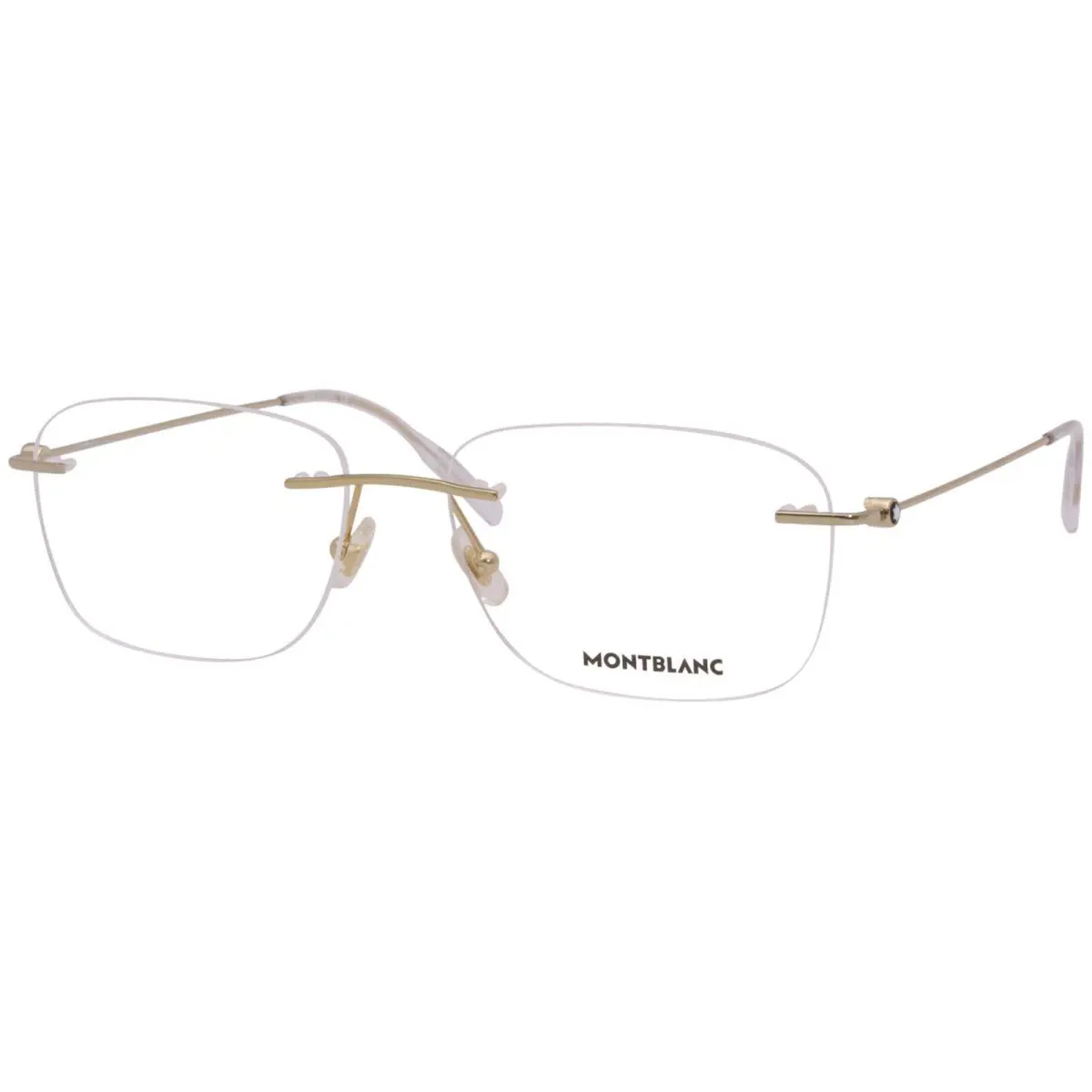 Montblanc Mont Blanc MB0075O 002 Eyeglasses Men`s Gold Rimless Style Optical 56-mm - Frame: Gold