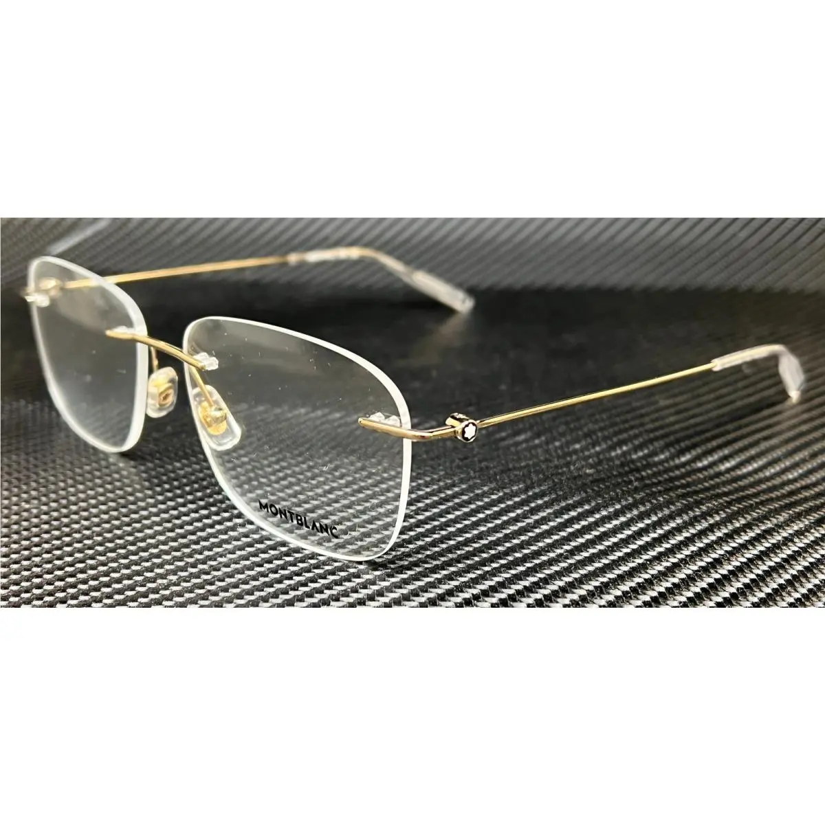 Montblanc Mont Blanc MB0075O 002 Gold Rectangle Men`s 56 mm Eyeglasses