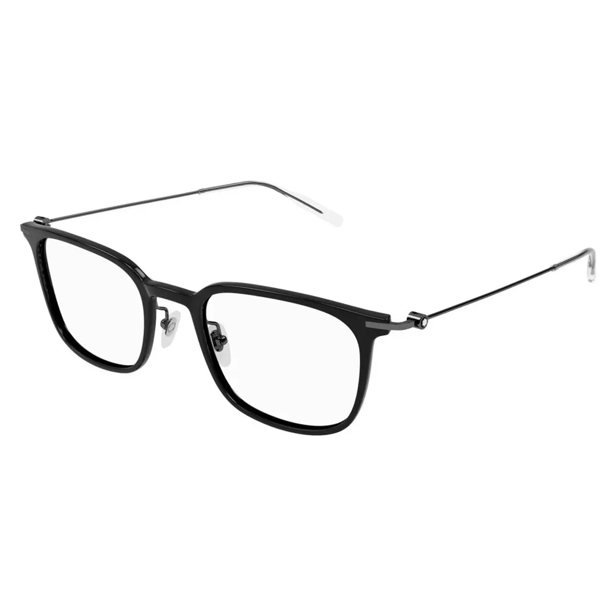 Montblanc MB0100O Eyeglasses Men Ruthenium Rectangle 52mm