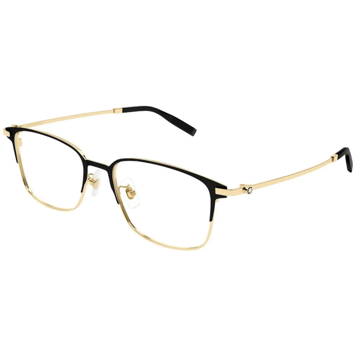 Montblanc Men`s Titanium Black/gold-tone Soft Square Eyeglasses MB0314OA 002 54