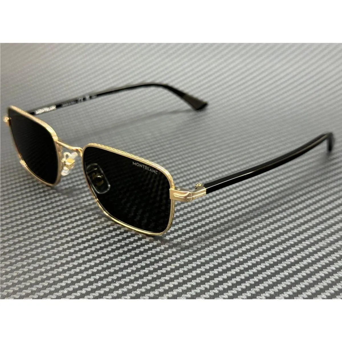 Montblanc Mont Blanc MB0339S 001 Gold Black Smoke Unisex 53 mm Sunglasses
