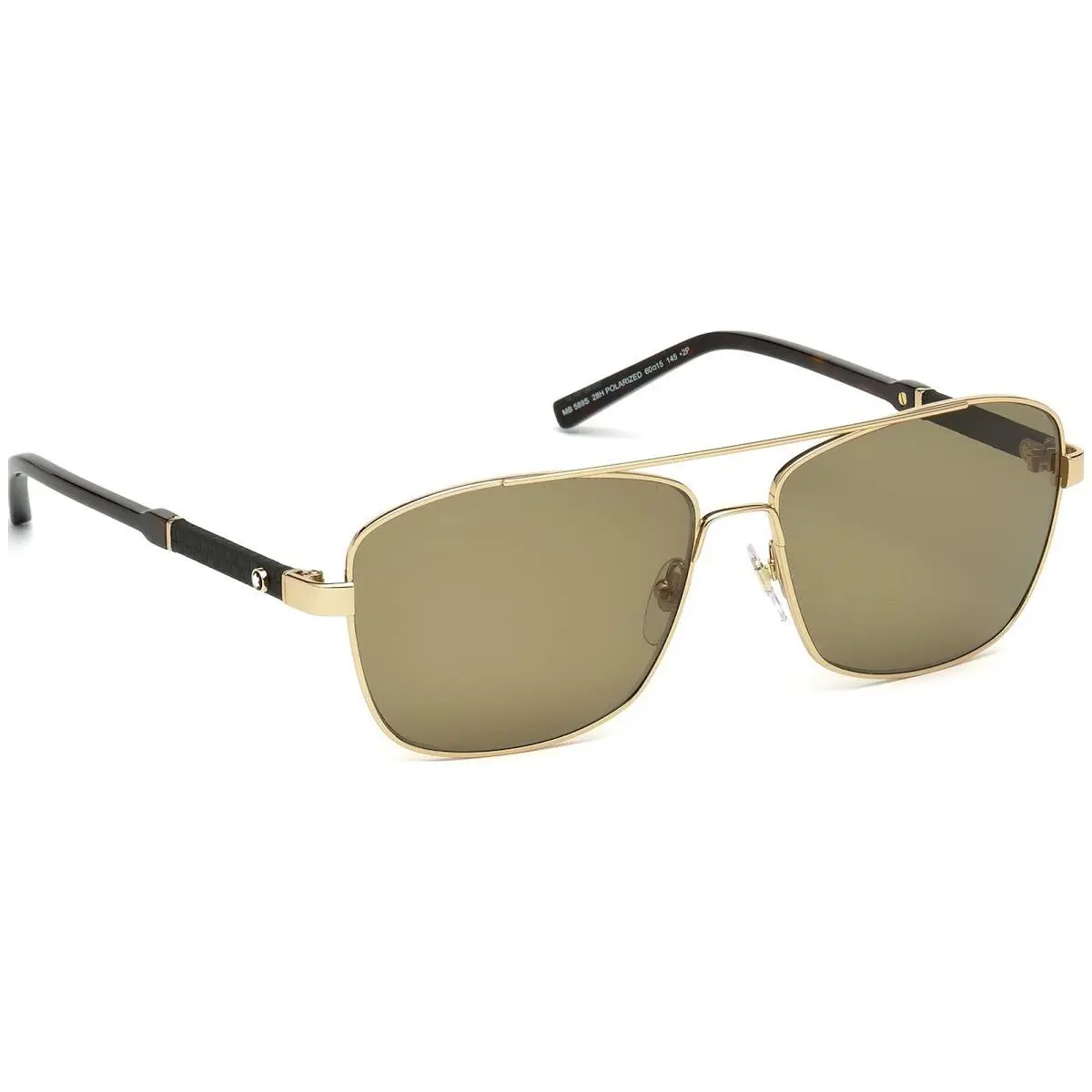 Montblanc Sunglasses MB 589S 28H Polarized Shiny Rose Gold / Brown NO Case