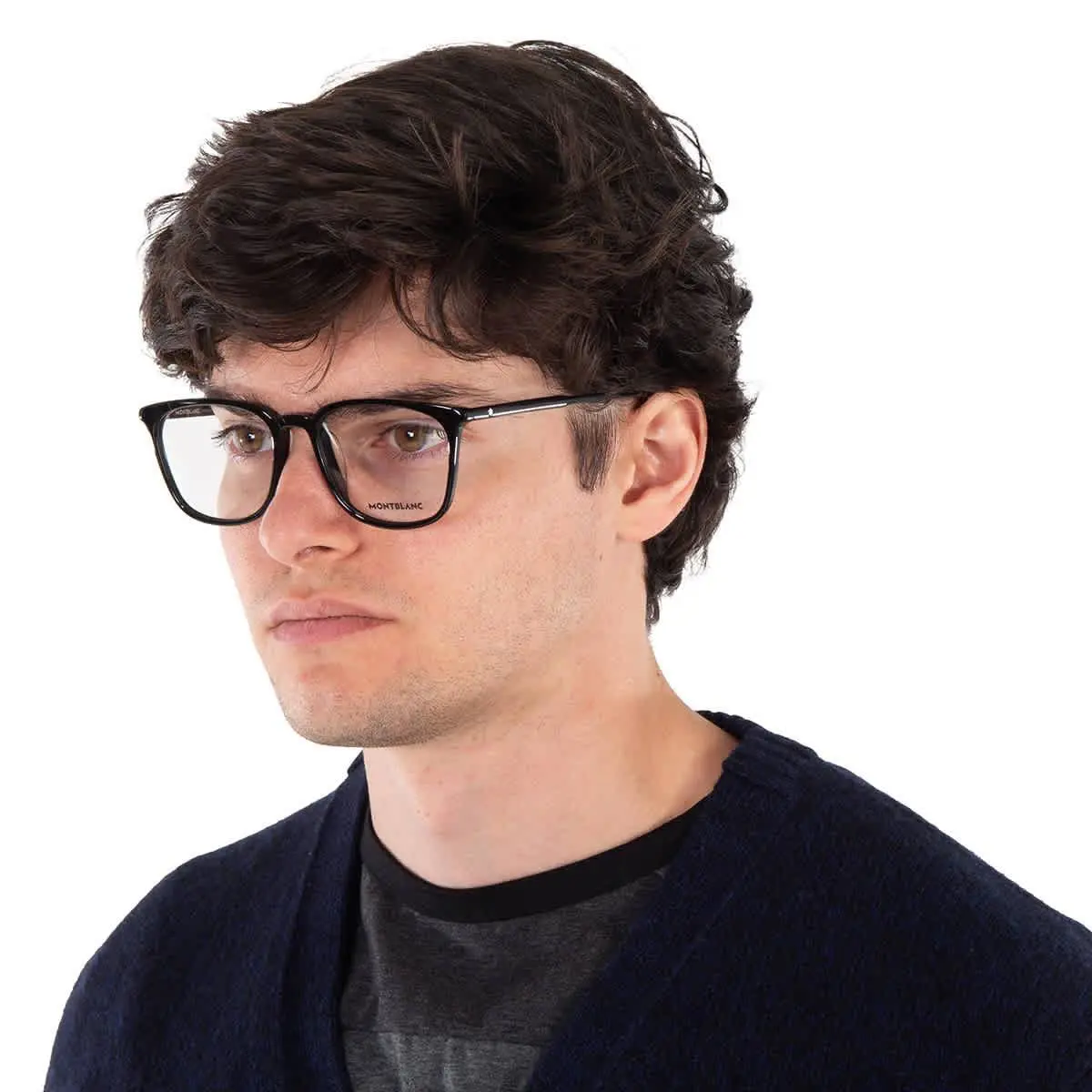 Montblanc Demo Square Men`s Eyeglasses MB0089OK 001 52 MB0089OK 001 52
