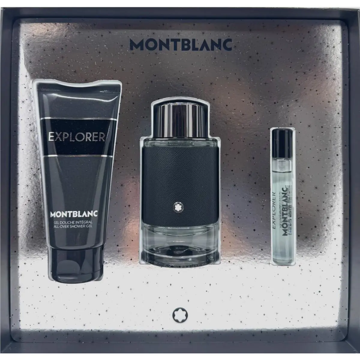 Montblanc Explorer 3 Piece Gift Set For Men Edp Travel Size Shower Gel