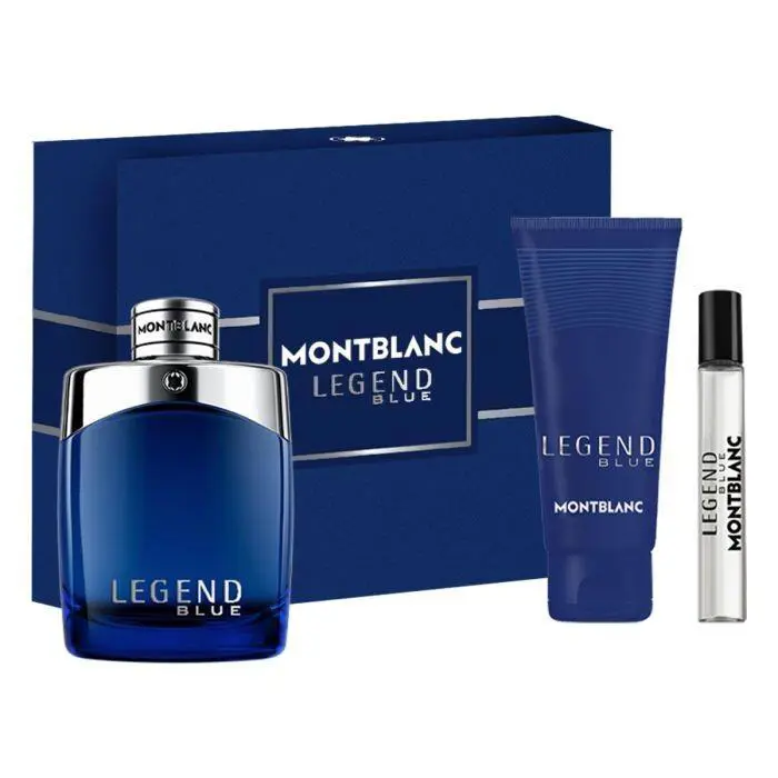 Montblanc Mont Blanc Legend Blue 3.3 oz Edp Spray .25 oz Mini 3.3 oz Shower Gel 3 Pc Set