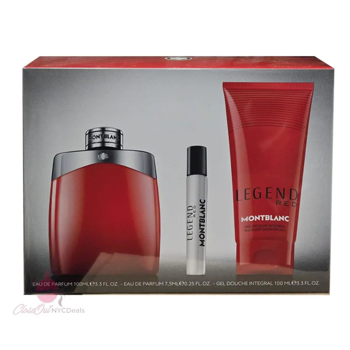 Montblanc Mont Blanc Legend Red Cologne 3 Pc Set -3.3 oz Edp Spray + Mini + Shower Gel